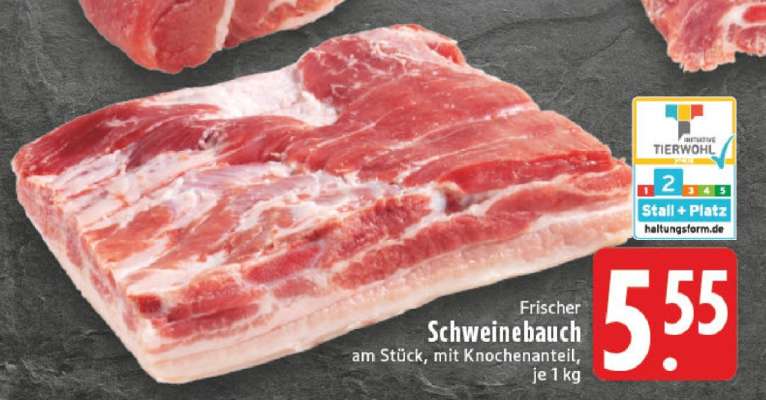 Frischer Schweinebauch