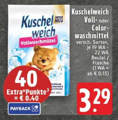 KUSCHELWEICH Voll- oder Colorwaschmittel