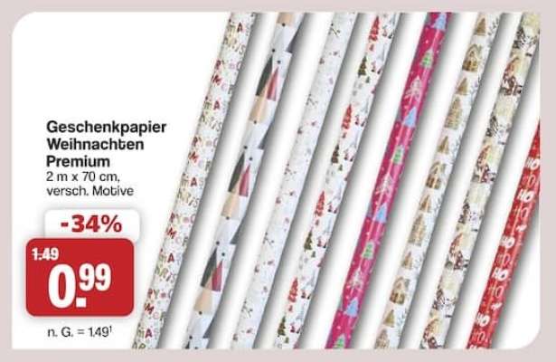 Geschenkpapier Weihnachten Premium