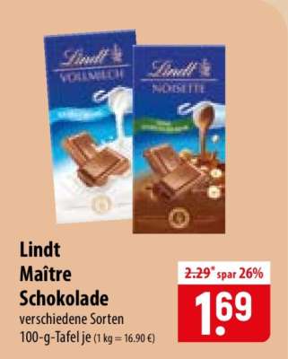 LINDT Maître Schokolade