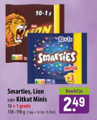 Smarties, Lion oder Kitkat Minis