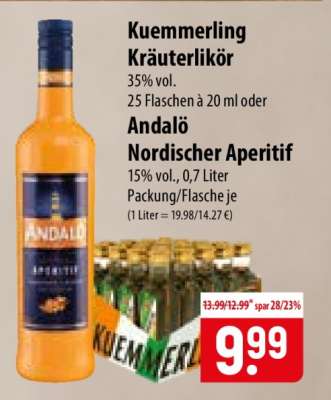 Kuemmerling Kräuterlikör oder Andalö Nordischer Aperitif