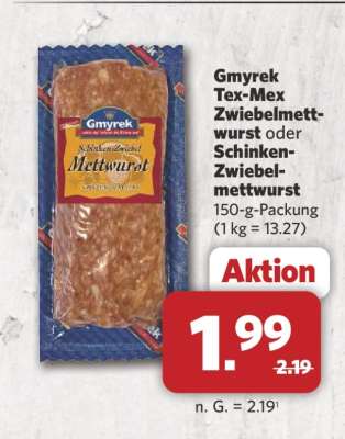 Gmyrek Tex-Mex Zwiebelmettwurst oder Schinken-Zwiebelmettwurst