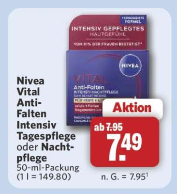 Nivea Vital Anti-Falten Intensiv Tagespflege oder Nachtpflege