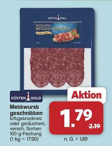 Küsten Gold Mettwurst geschnitten