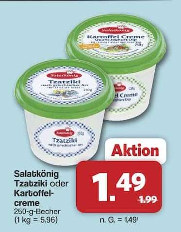 Salatkönig Tzatziki oder Kartoffelcreme