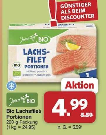 Bio-Lachsfilet -portionen