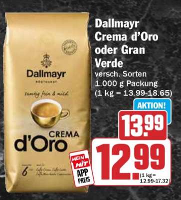 Dallmayr Crema d’Oro oder Gran Verde