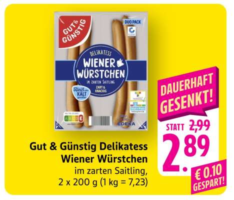 Gut & Günstig Delikatess Wiener Würstchen