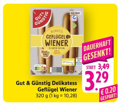 Gut & Günstig Delikatess Geflügel Wiener