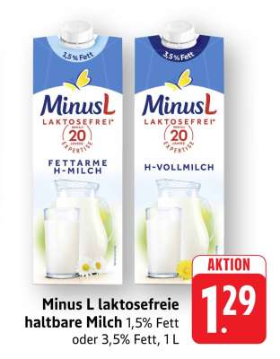 Minus L laktosefreie haltbare Milch