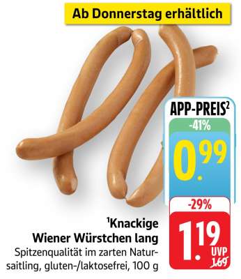 Knackige Wiener Würstchen lang