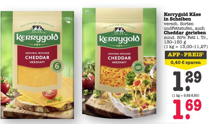 Kerrygold Käse in Scheiben