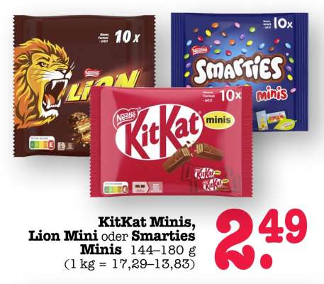 KitKat Minis, Lion Mini oder Smarties Minis