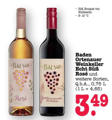 Baden Ortenauer Weinkeller Echt Süß Rosé