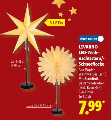 LIVARNO LED-Weihnachtsstern/-Schneeflocke