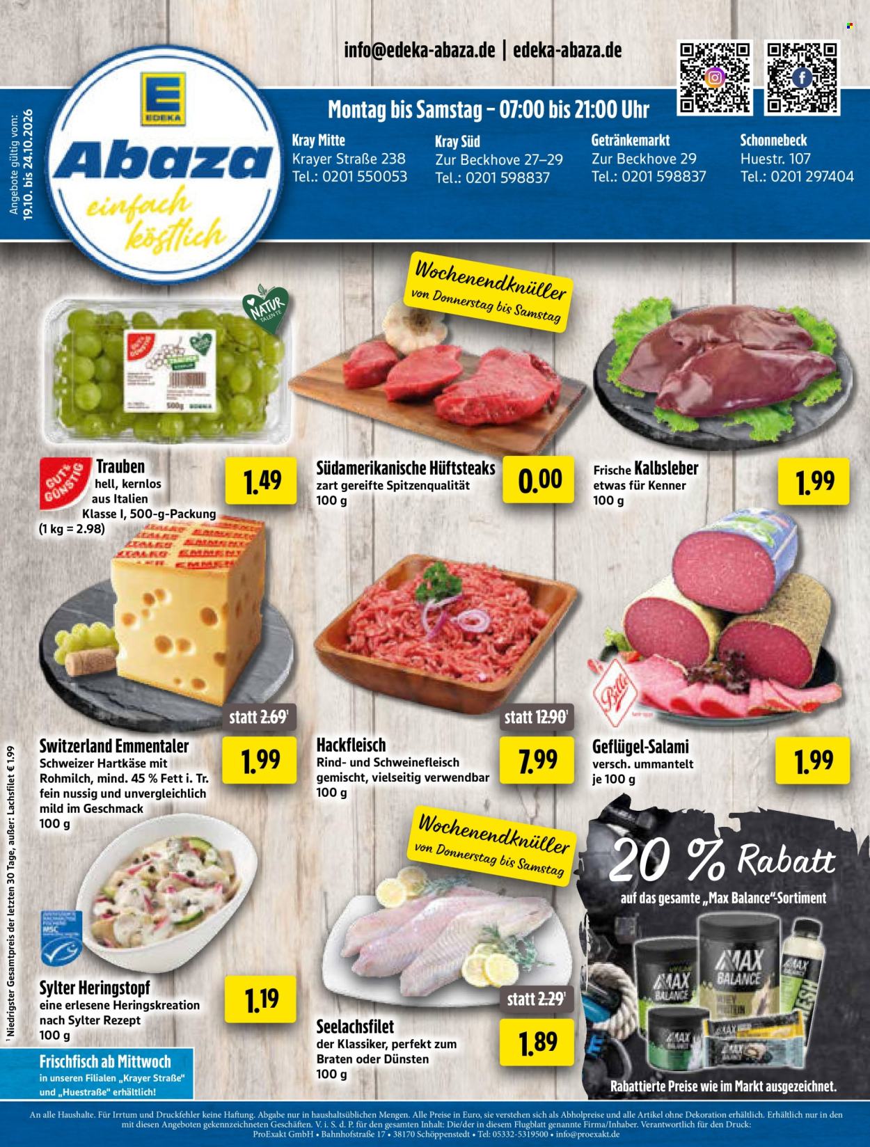 Edeka Getränkemarkt Prospekte  - 19.10.2026 - 24.10.2026. Seite 1