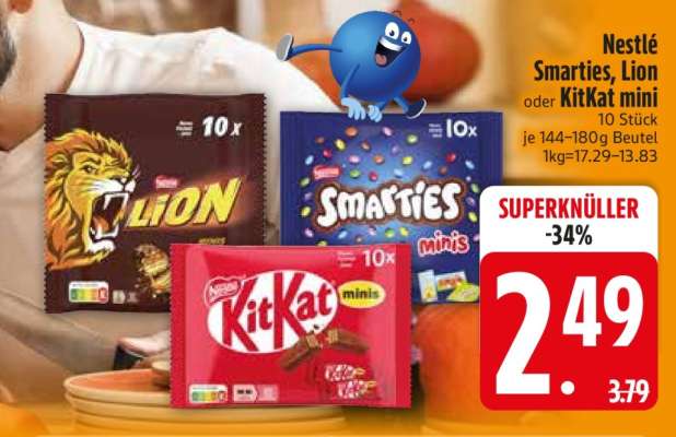 Nestlé Smarties , Lion oder KitKat Mini
