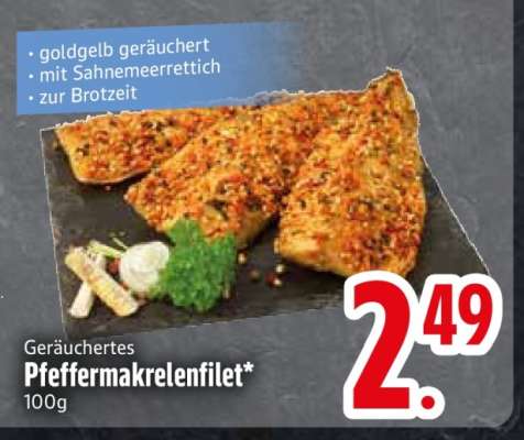 Geräuchertes Pfeffermakrelenfilet