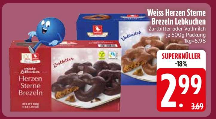 Weiss Herzen Sterne Brezeln Lebkuchen