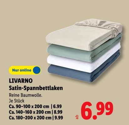 Livarno Satin-Spannbettlaken