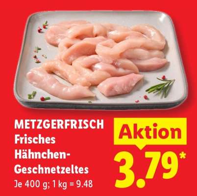 Metzgerfrisch Frisches Hähnchen-Geschnetzeltes