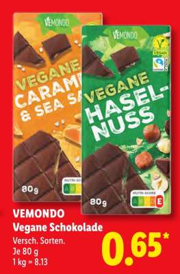 Vemondo Vegane Schokolade