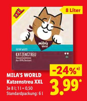 MILA'S WORLD Katzenstreu XXL
