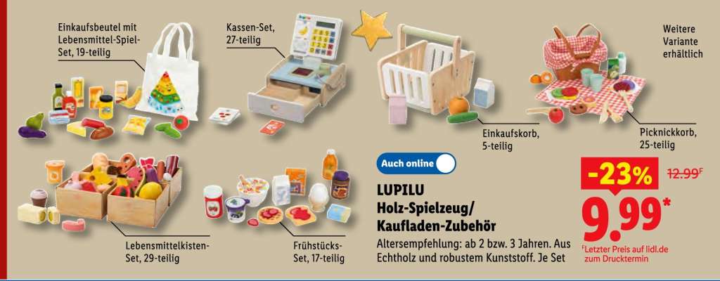 LUPILU Holz-Spielzeug/Kaufladen-Zubehör