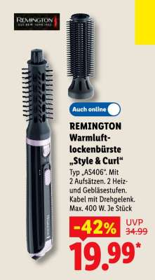 REMINGTON Warmluftlockenbürste „Style & Curl“