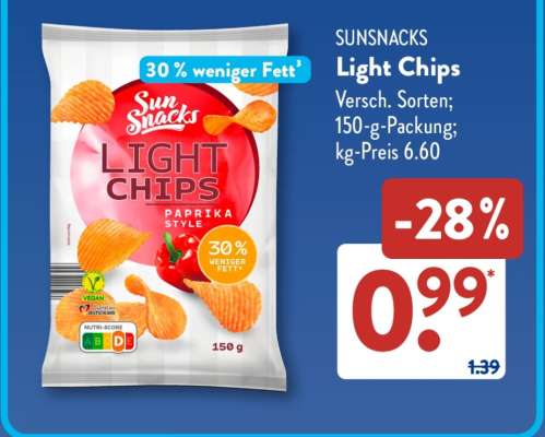 SUNSNACKS Light Chips