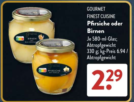 GOURMET FINEST CUISINE Pfirsiche oder Birnen