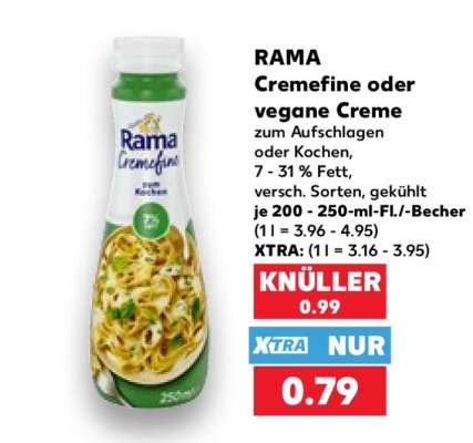 RAMA Cremefine oder vegane Creme