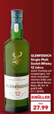 GLENFIDDICH Single Malt Scotch Whisky 12 Jahre