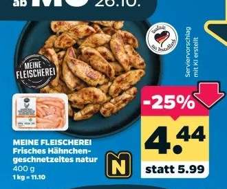 Meine Fleischerei Frisches Hähnchengeschnetzeltes natur