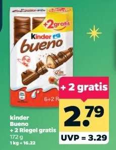 kinder Bueno + 2 Riegel gratis