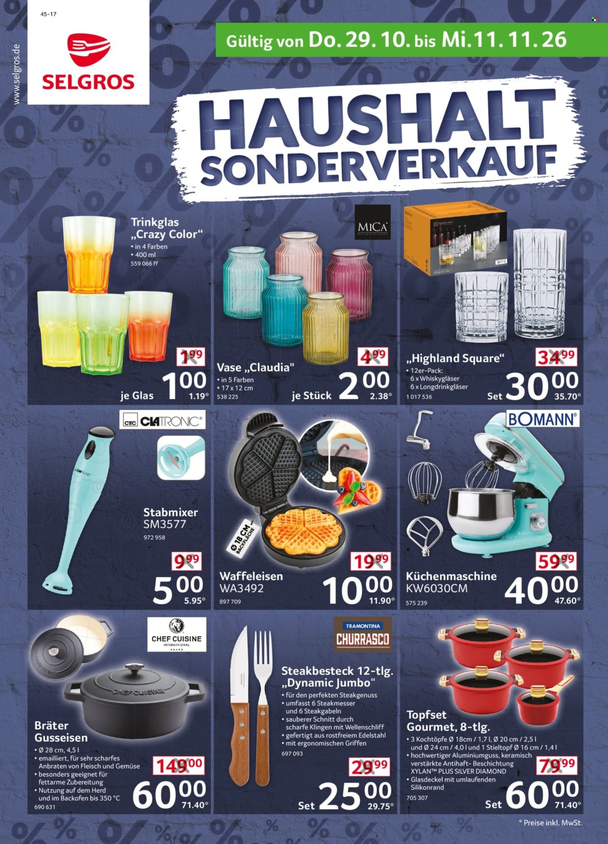 Selgros Prospekte  - 29.10.2026 - 11.11.2026. Seite 1