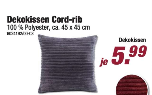 Dekokissen Cord-rib