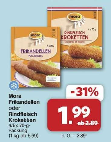 Mora Frikandellen oder Rindfleisch Kroketten