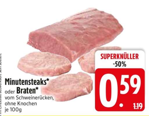 Minutensteaks oder Braten