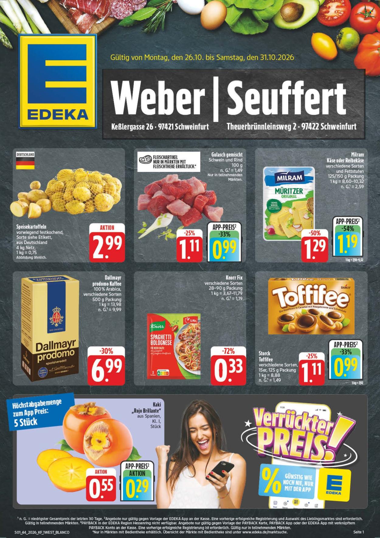 Edeka Prospekte  - 26.10.2026 - 31.10.2026. Seite 1