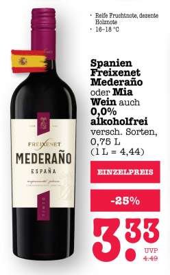Spanien Freixenet Mederaño oder Mia Wein