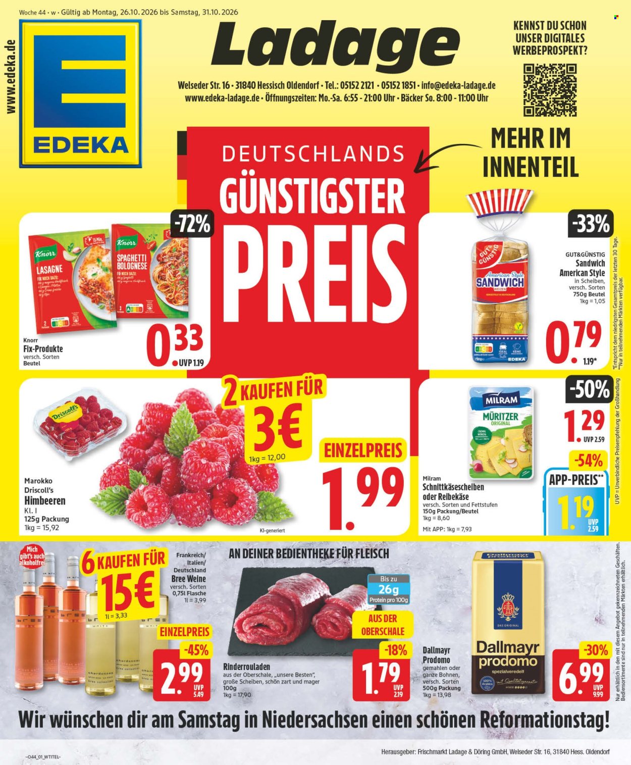 Edeka Prospekte  - 26.10.2026 - 31.10.2026. Seite 1