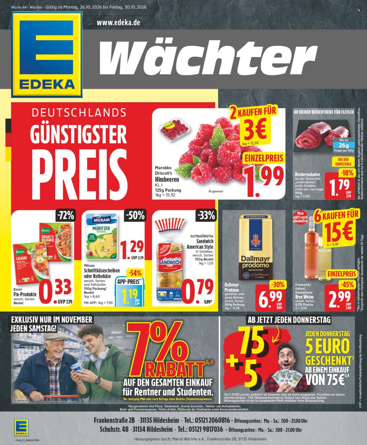 Edeka Prospekte  - 26.10.2026 - 31.10.2026. Seite 1