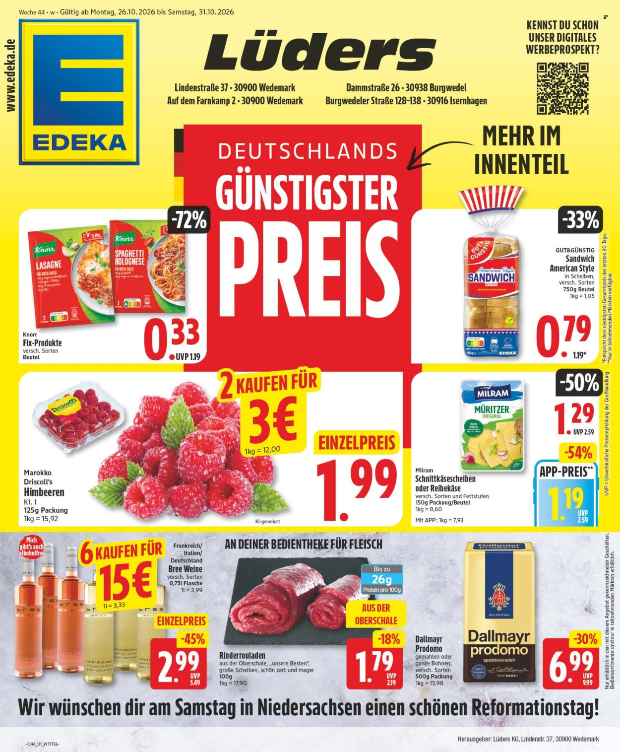 Edeka Prospekte  - 26.10.2026 - 31.10.2026. Seite 1