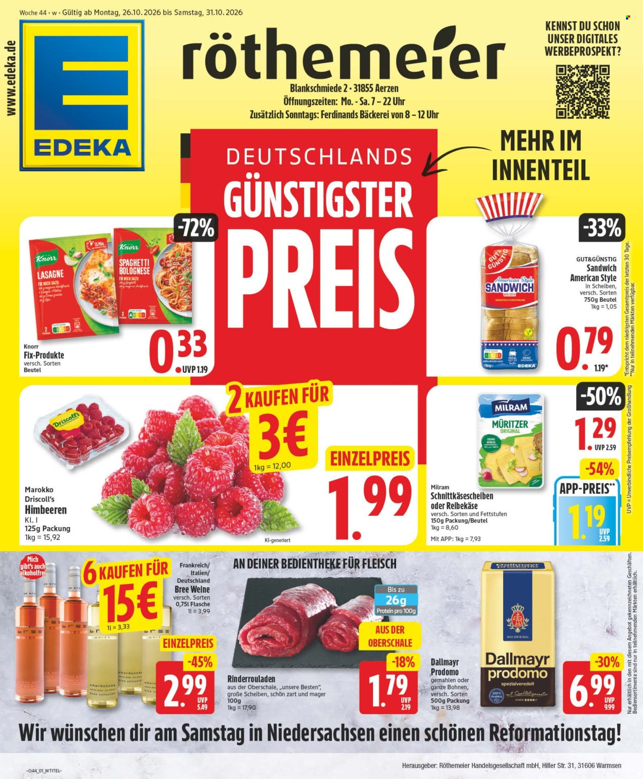 Edeka Prospekte  - 26.10.2026 - 31.10.2026. Seite 1