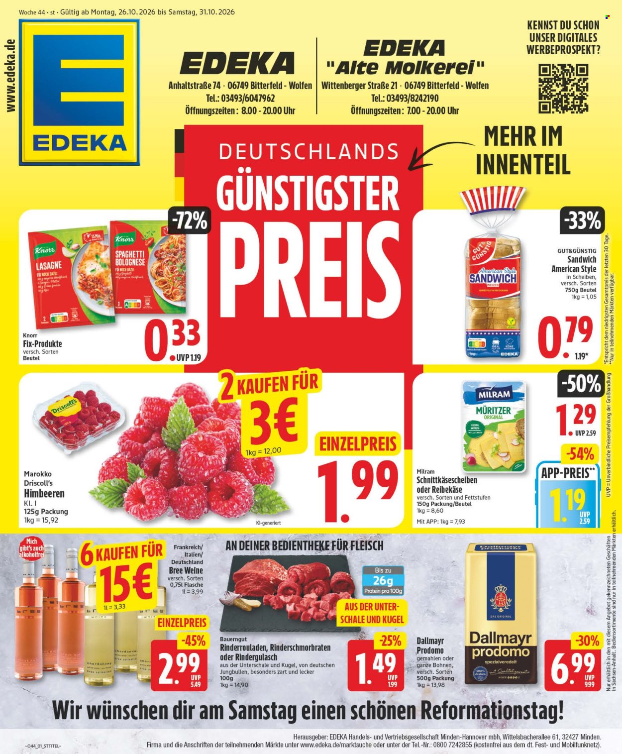 Edeka Prospekte  - 26.10.2026 - 31.10.2026. Seite 1