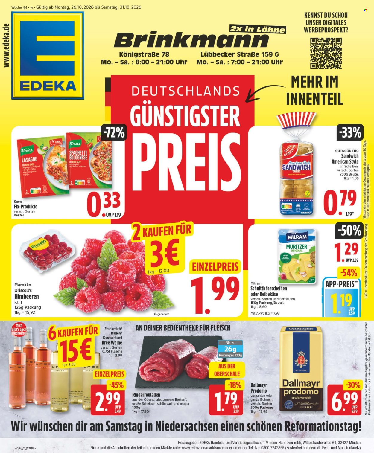 Edeka Prospekte  - 26.10.2026 - 31.10.2026. Seite 1
