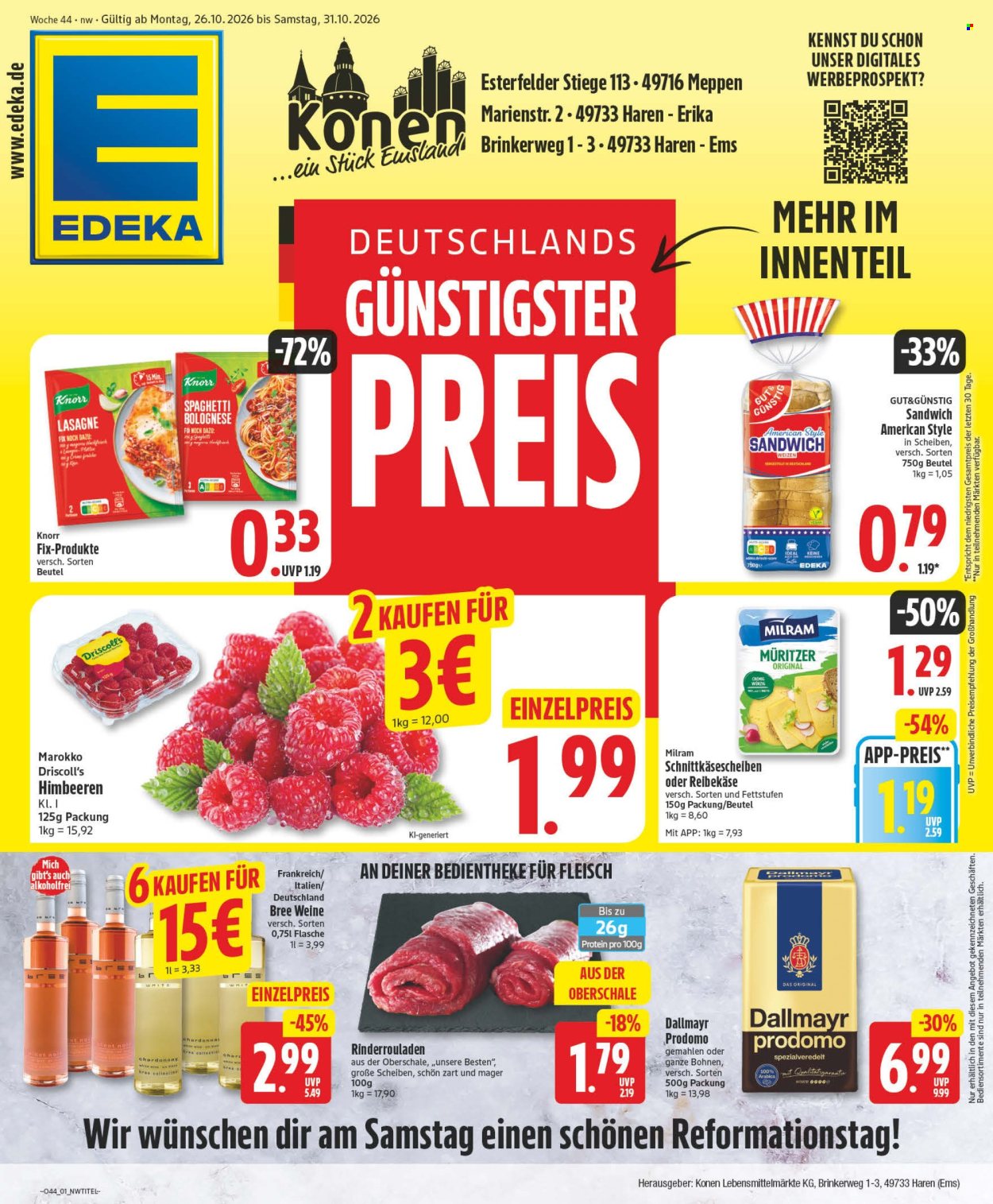 Edeka Prospekte  - 26.10.2026 - 31.10.2026. Seite 1