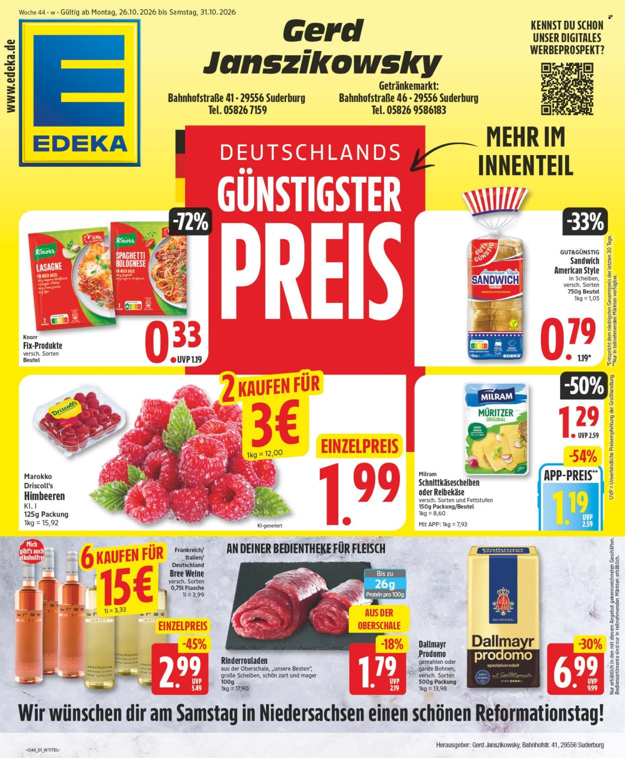 Edeka Prospekte  - 26.10.2026 - 31.10.2026. Seite 1